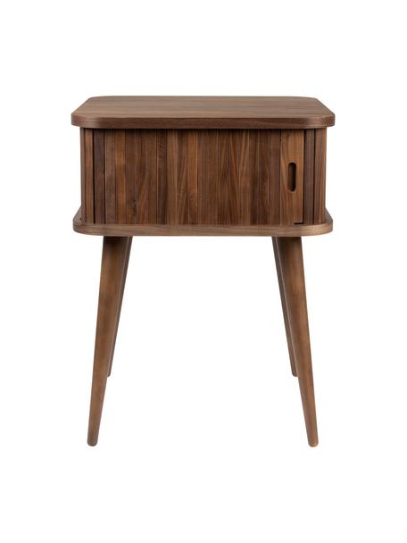 Dřevěný noční stolek s posuvnými dvířky Barbier, Ořechové dřevo, Š 45 cm, V 59 cm