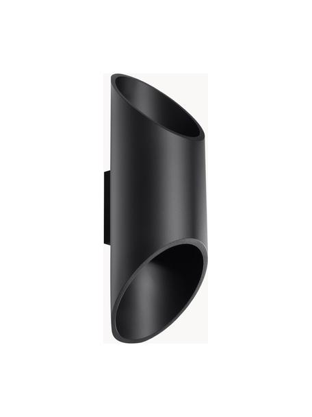 Nástěnné svítidlo Nixon, Potažený hliník, Černá, Š 10 cm, V 30 cm
