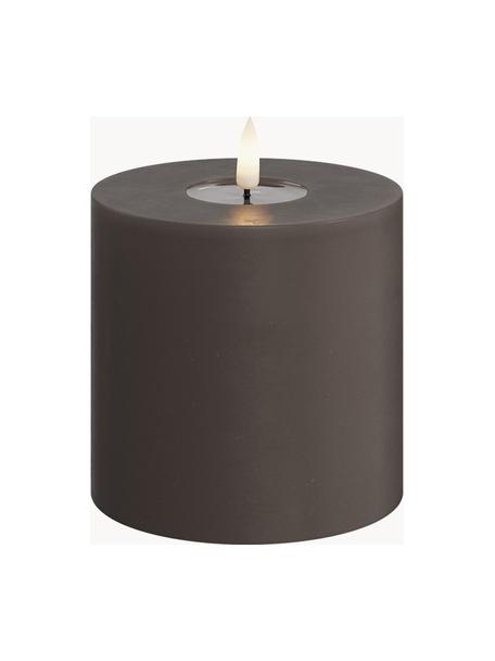 Ręcznie wykonana świeca LED Real Flame, W 10 cm, Tworzywo sztuczne, wosk z powłoką żywiczną, Taupe, Ø 10 x W 10 cm