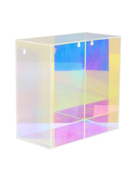 Estante de pared de vidrio iridiscente Olli, Acrílico, Transparente iridiscente, An 30 x Al 30 cm