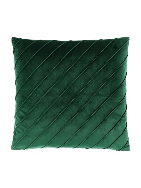 Sametový povlak na polštář se strukturovaným vzorem Leyla, Samet (100 % polyester), Zelená, Š 50 cm, D 50 cm