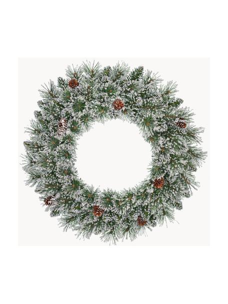 Couronne de Noël enneigée Vandas, Ø 60 cm, Plastique, Sans LED, Ø 60 x haut. 15 cm