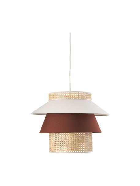 Lampa wisząca z plecionki wiedeńskiej Klea, Jasny beżowy, brązowy, Ø 55 x W 42 cm