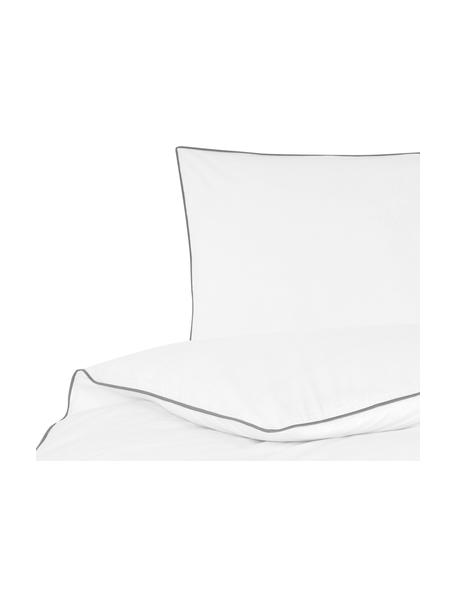 Baumwollperkal-Bettwäsche Daria in Weiß mit Keder, Webart: Perkal Fadendichte 200 TC, Weiß, 135 x 200 cm + 1 Kissen 80 x 80 cm