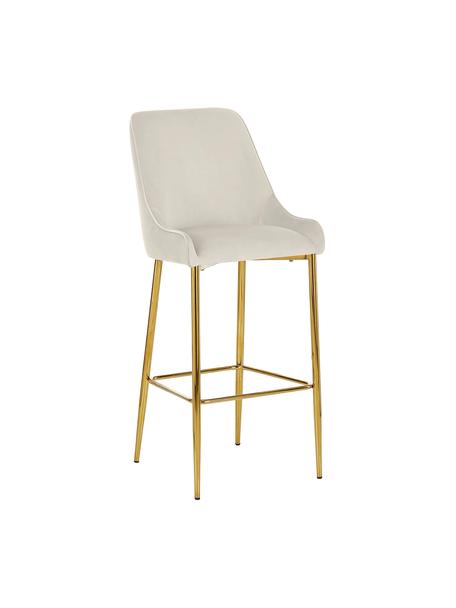Fluwelen barstoel Ava, Bekleding: fluweel (100% polyester) , Fluweel beige, B 48 x H 107 cm