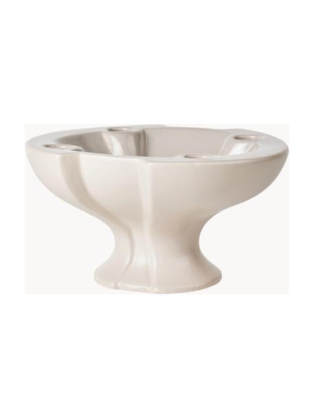 Candelabro natalizio in ceramica Leda, Ceramica, Beige, Ø 22 x Alt. 12 cm