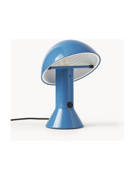 Petite lampe à poser avec abat-jour réglable Elmetto, Plastique laqué, Bleu, Ø 22 x haut. 28 cm