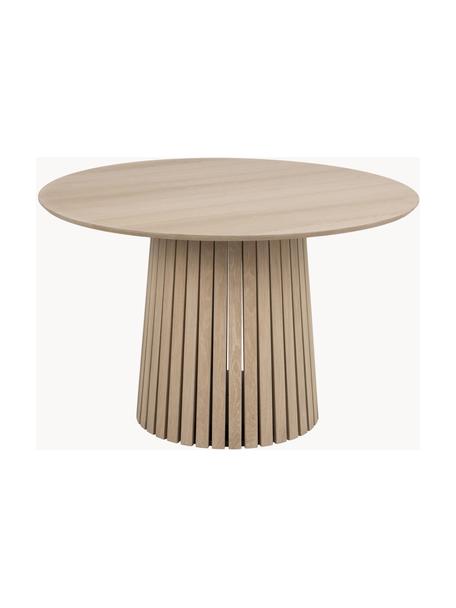 Ronde eettafel Christo van hout, Ø 120 cm, MDF met eikenhoutfineer, geolied, Eikenhout, Ø 120 cm