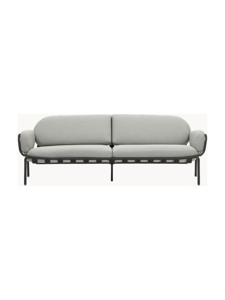 Ogrodowa sofa wypoczynkowa Joncols (3-osobowa), Tapicerka: 100% poliester Dzięki tka, Stelaż: aluminium malowane proszk, Jasnoszara tkanina, antracytowy, S 224 x G 80 cm