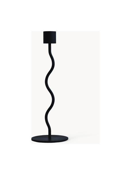 Candelabro Curved, 24 cm, Acero inoxidable con pintura en polvo, Negro, Ø 8 x Al 24 cm