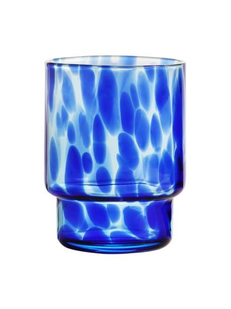 Vasos Tortoise, 4 uds., Vidrio, Azul, transparente, Ø 8 x Al 10 cm, 300 ml