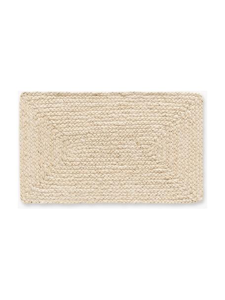 Handgefertigte Jute-Fussmatte Sharmila, 100 % Jute, Off White, B 45 x L 75 cm