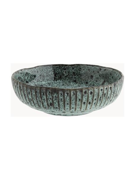 Centrotavola Vingo, Ø 26 cm, Gres, Blu verde, nero, Ø 26 x Alt. 8 cm