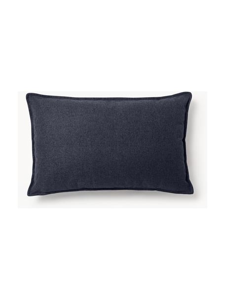 Stoffen bankkussen Lennon, Bekleding: 100% polyester, Geweven stof donkerblauw, B 50 x L 80 cm