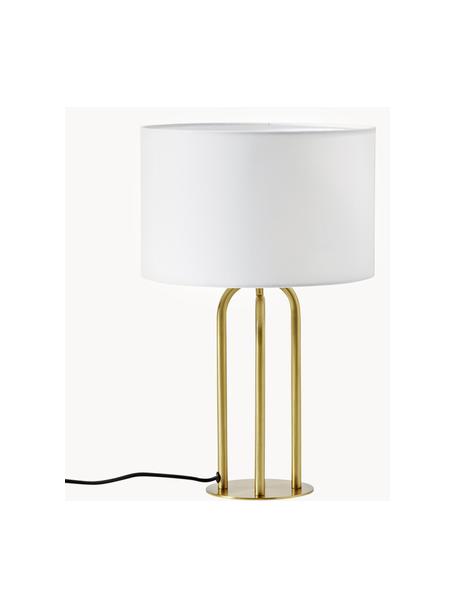 Lámpara de mesa Gianna, Pantalla: tela, Cable: cubierto en tela, Off White, latón, Ø 27 x Al 42 cm