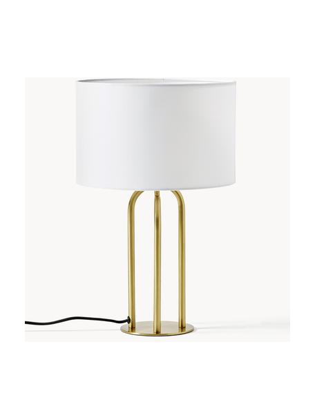 Lampa stołowa Gianna, Złamana biel, odcienie mosiądzu, Ø 27 x W 42 cm