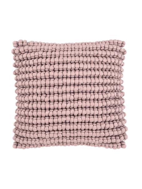 Federa arredo con palline di tessuto rosa cipria Iona, Retro: 100% cotone, Rosa cipria, Larg. 45 x Lung. 45 cm