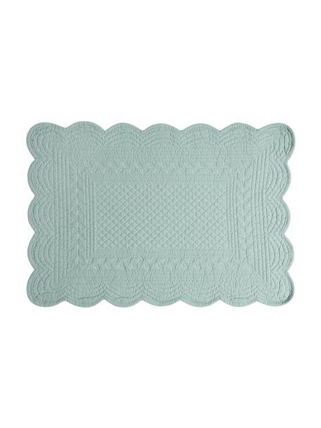 Sets de table tissu gris Boutis, 2 pièces, 100 % coton, Vert sauge, larg. 49 x long. 34 cm