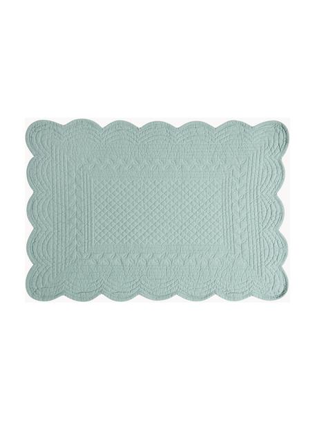 Podkładka z bawełny Boutis, 2 szt., 100% bawełna, Szałwiowy zielony, S 49 x D 34 cm