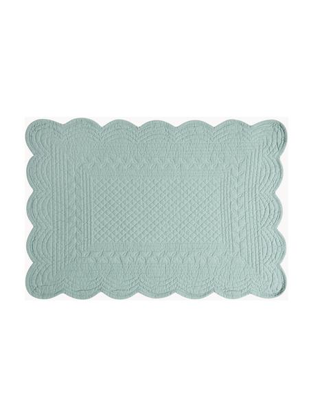 Tischsets Boutis, 2 Stück, 100% Baumwolle, Salbeigrün, B 49 x L 34 cm