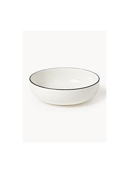 Assiettes creuses en porcelaine Facile, 2 pièces, Porcelaine robuste de haute qualité (env. 50 % kaolin, 25 % quartz et 25 % feldspath), Blanc cassé, Ø 18 x haut. 6 cm