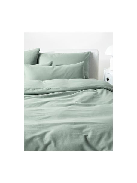 Flanell-Bettdeckenbezug Biba, Webart: Flanell Flanell ist ein k, Salbeigrün, B 155 x L 220 cm