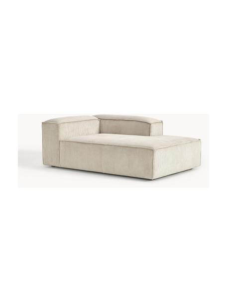 Diván sofá de pana Lennon, Tapizado: pana (92% poliéster, 8% p, Estructura: madera de pino maciza, ma, Patas: plástico Este producto es, Pana beige claro, An 119 x F 180 cm, chaise longue izquierda