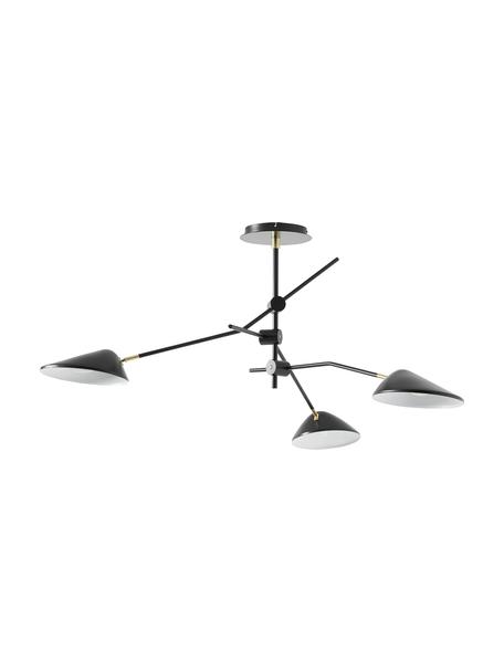Plafonnier avec décor doré Neron, Noir, larg. 112 x haut. 47 cm