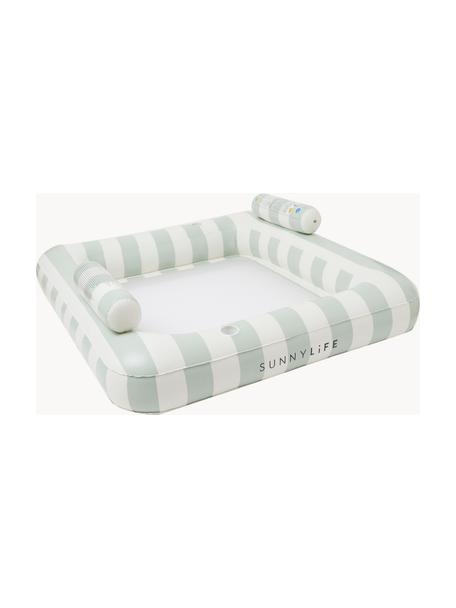 Matelas gonflable double The Vacay, Plastique, Blanc cassé, vert sauge, larg. 190 x long. 170 cm