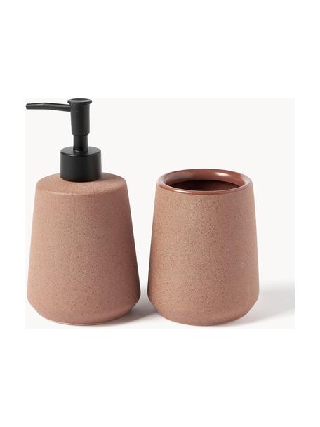 Accessoires de salle de bain Leibi, 2 élém., Grès cérame, Terracotta, Lot de différentes tailles