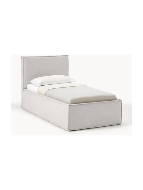 Letto singolo con contenitore Dream, Rivestimento: poliestere (tessuto testu, Tessuto greige, Larg. 90 x Lung. 200 cm
