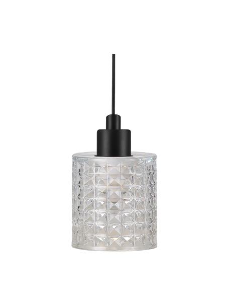 Kleine hanglamp Hollywood van glas, Lampenkap: glas, Baldakijn: gecoat metaal, Crèmewit, semi-transparant, Ø 11  x H 18 cm