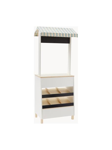 Kinder-Marktstand Kids' Hub, Mitteldichte Holzfaserplatte (MDF), Pappelholz, 100 % Baumwolle, Sperrholz, Weiß, Mehrfarbig, B 46 x H 118 cm