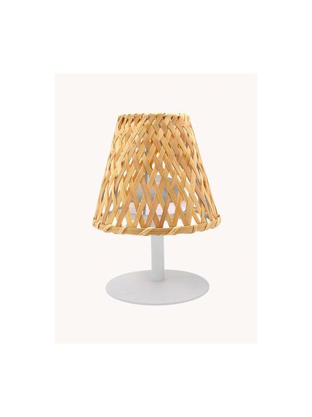 Lampe à poser LED mobile d'extérieur Ibiza, intensité lumineuse variable, Bambou, blanc, Ø 19 x haut. 25 cm