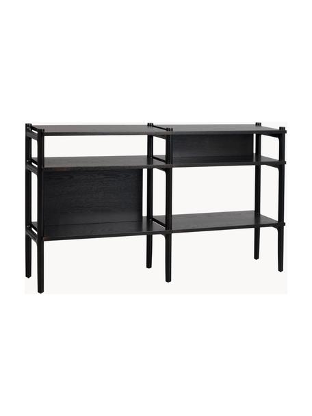 Regał z drewna dębowego Holton, Korpus: lite drewno dębowe lakier, Czarny, S 140 x W 81 cm