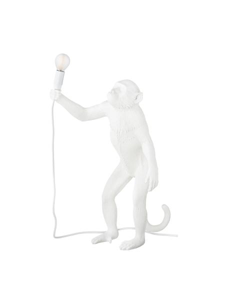 Design outdoor tafellamp Monkey met stekker, Lamp: kunsthars, Wit, B 46 x H 54 cm