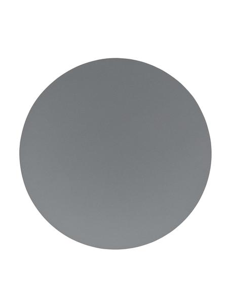 Sets de table ronds en cuir synthétique Pik, 2 pièces, Cuir synthétique (PVC), Gris, Ø 38 cm