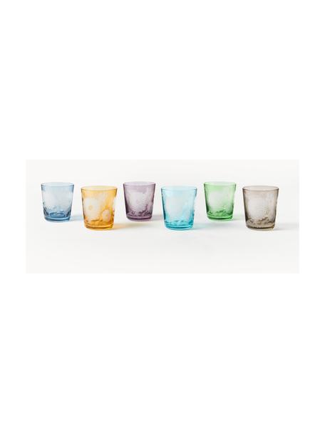 Wassergläser Peony, 6er-Set, Glas, Bunt, Ø 9 x H 10 cm, 250 ml