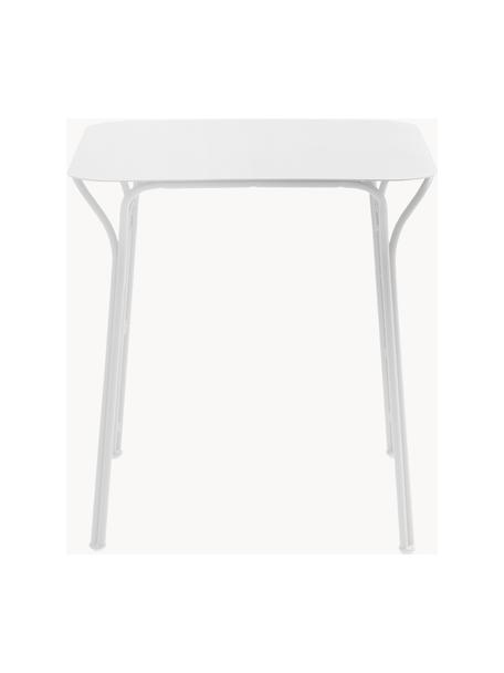 Table de jardin Hiray, 70 x 70 cm, Acier galvanisé, laqué, Blanc, larg. 70 x haut. 70 cm