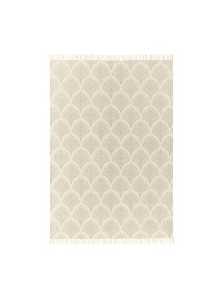 Tkany na płasko dywan z bawełny z frędzlami Klara, Odcienie beżowego, we wzór, S 50 x D 80 cm (Rozmiar XXS)
