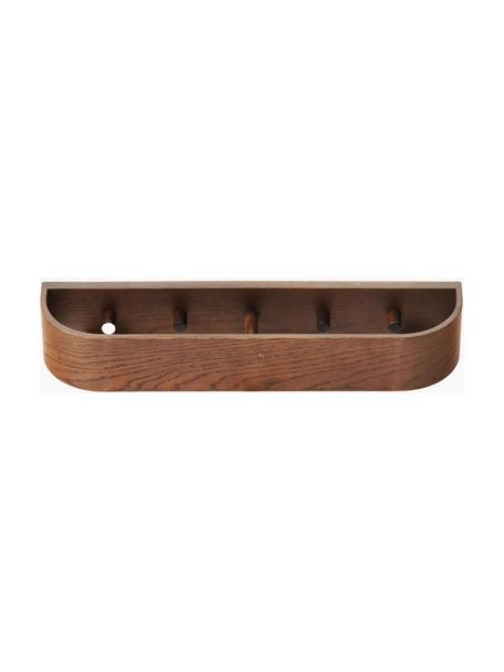 Porte-manteau en chêne Lilly, MDF, placage en bois de chêne, Bois foncé, larg. 50 cm