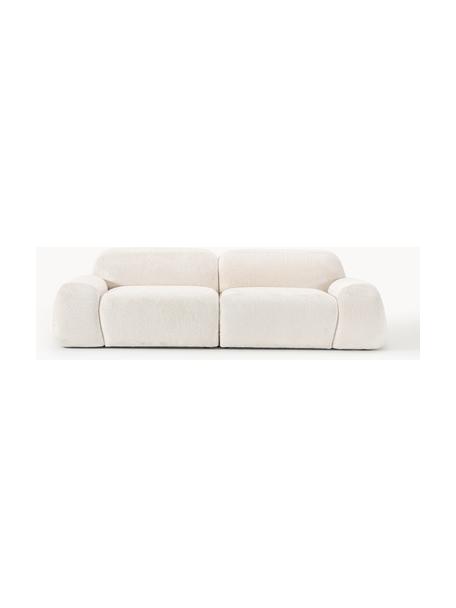 Modulares Sofa Wolke (3-Sitzer) aus Teddy-Bouclé, Bezug: Teddy-Bouclé (100 % Polye, Füße: Kunststoff Dieses Produkt, Teddy-Bouclé Off White, B 256 x T 118 cm