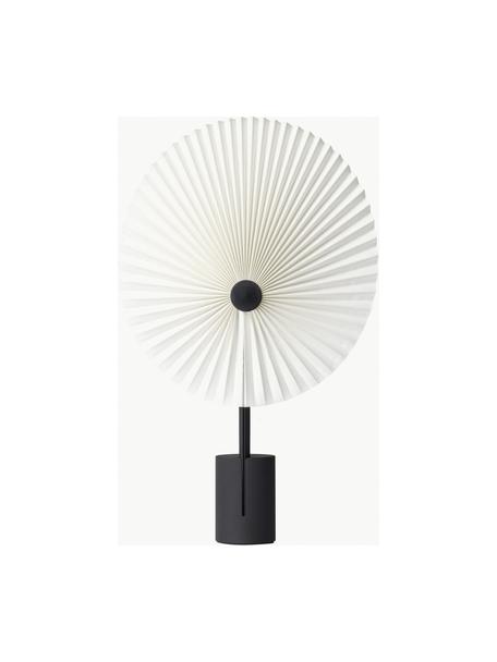 Große mobile LED-Tischlampe Liris, dimmbar, Lampenschirm: PVC-Folie mit Baumwollgew, Weiß, Schwarz, B 28 x H 45 cm