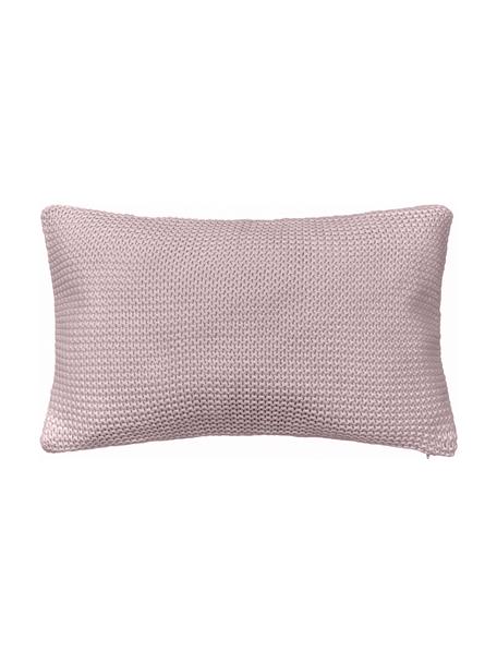 Federa arredo fatta a maglia rosa cipria Adalyn, 100% cotone biologico, certificato GOTS, Rosa, Larg. 30 x Lung. 50 cm