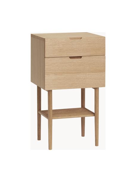 Dřevěný noční stolek Acorn, Dubová dýha, dubové dřevo, certifikace FSC, Dubové dřevo, Š 40 cm, V 70 cm