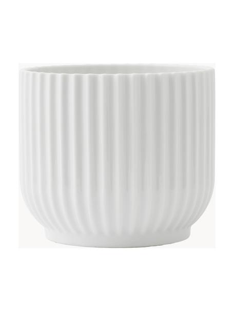 Porcelánový obal na květináč Lyngby, V 11 cm, Porcelán, Bílá, Š 12 cm, V 11 cm