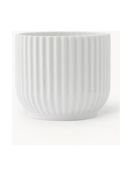 Cache-pot en porcelaine Lyngby, haut. 11 cm, Porcelaine, Blanc, Ø 12 x haut. 11 cm