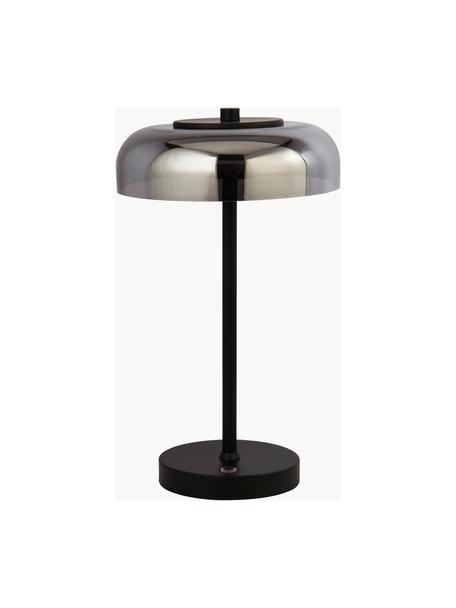 Lampa stołowa LED ze szkła z funkcją przyciemniania Frisbee, Czarny, szary, Ø 23 x W 40 cm