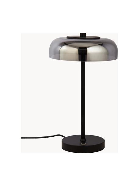 Lámpara de mesa LED de vidrio regulable Frisbee, Pantalla: vidrio, Cable: plástico, Negro, gris, Ø 23 x Al 40 cm