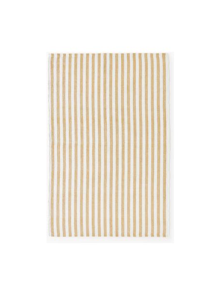 Tapis d'intérieur/extérieur tissé à la main Lyla, 100 % polyester, certifié GRS, Blanc, ocre, larg. 120 x long. 180 cm (taille S)